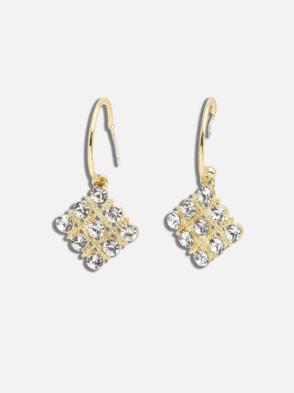 GOLD PLATED PARTY DESIGNER STONE DROP EARRING FOR WOMEN