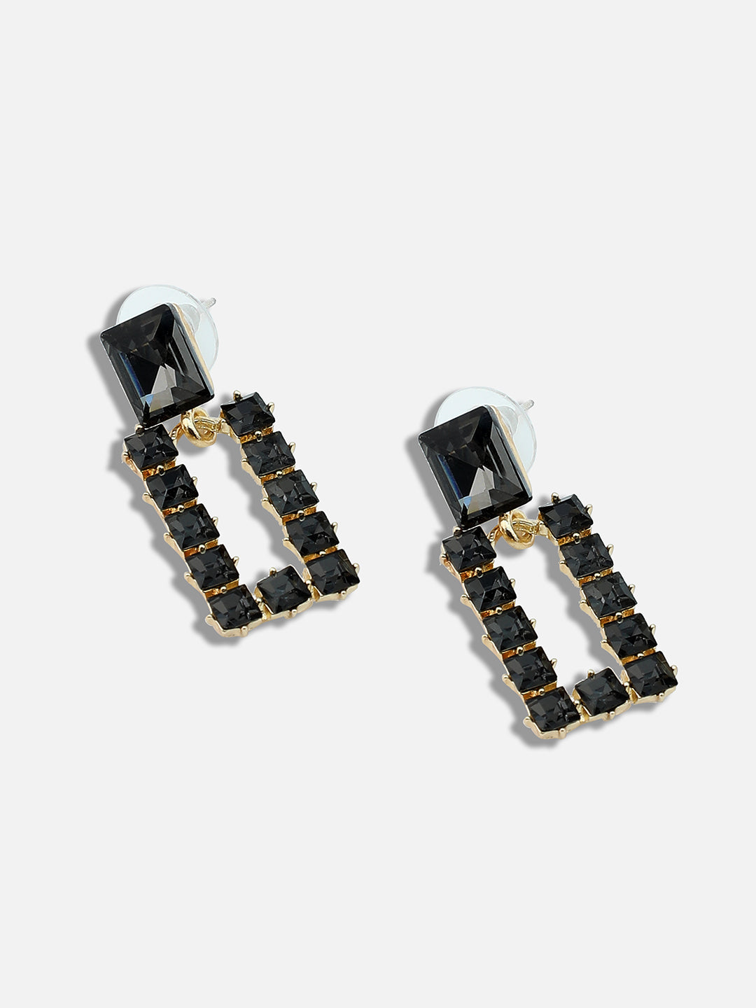 GOLD PLATED PARTY DESIGNER STONE DROP EARRING FOR WOMEN