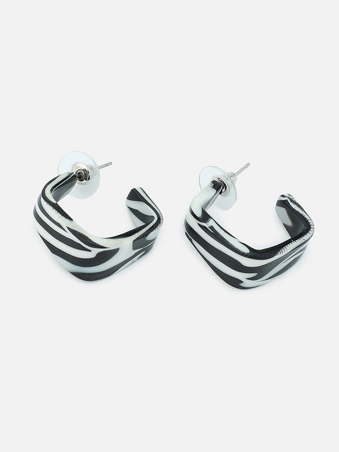 BLACK AND WHITE PRINTED EARRING FOR WOMEN