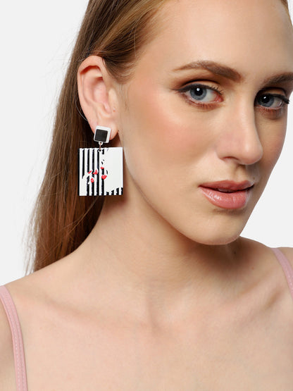 GOLD PLATED PARTY DESIGNER STONE DROP EARRING FOR WOMEN
