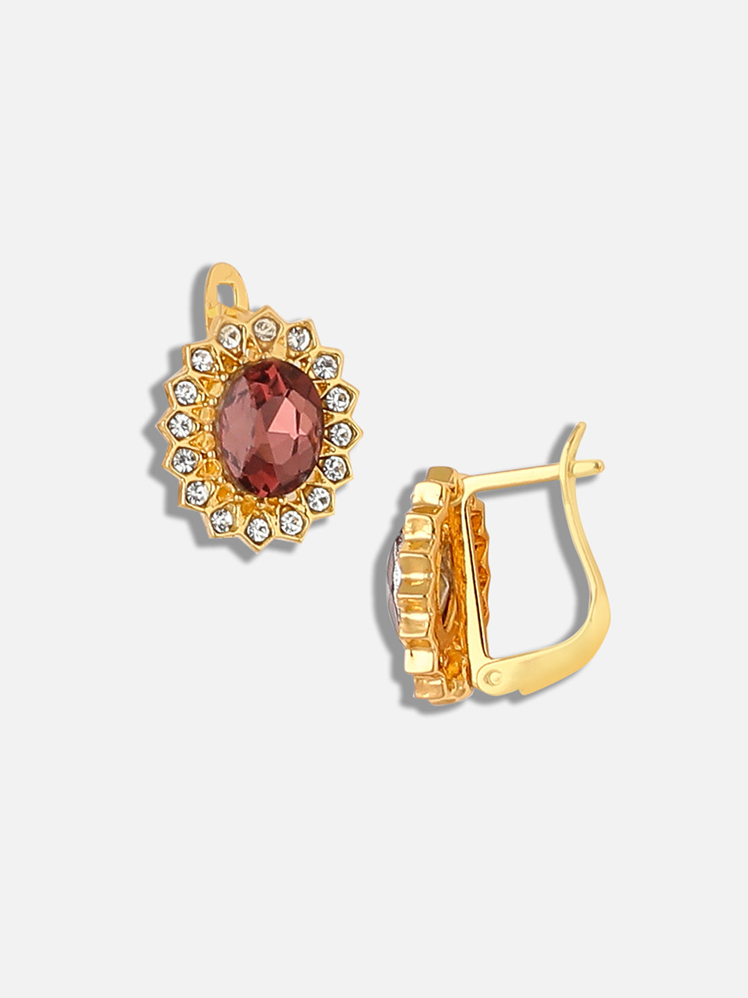 GOLD PLATED PARTY DESIGNER STONE DROP EARRING FOR WOMEN