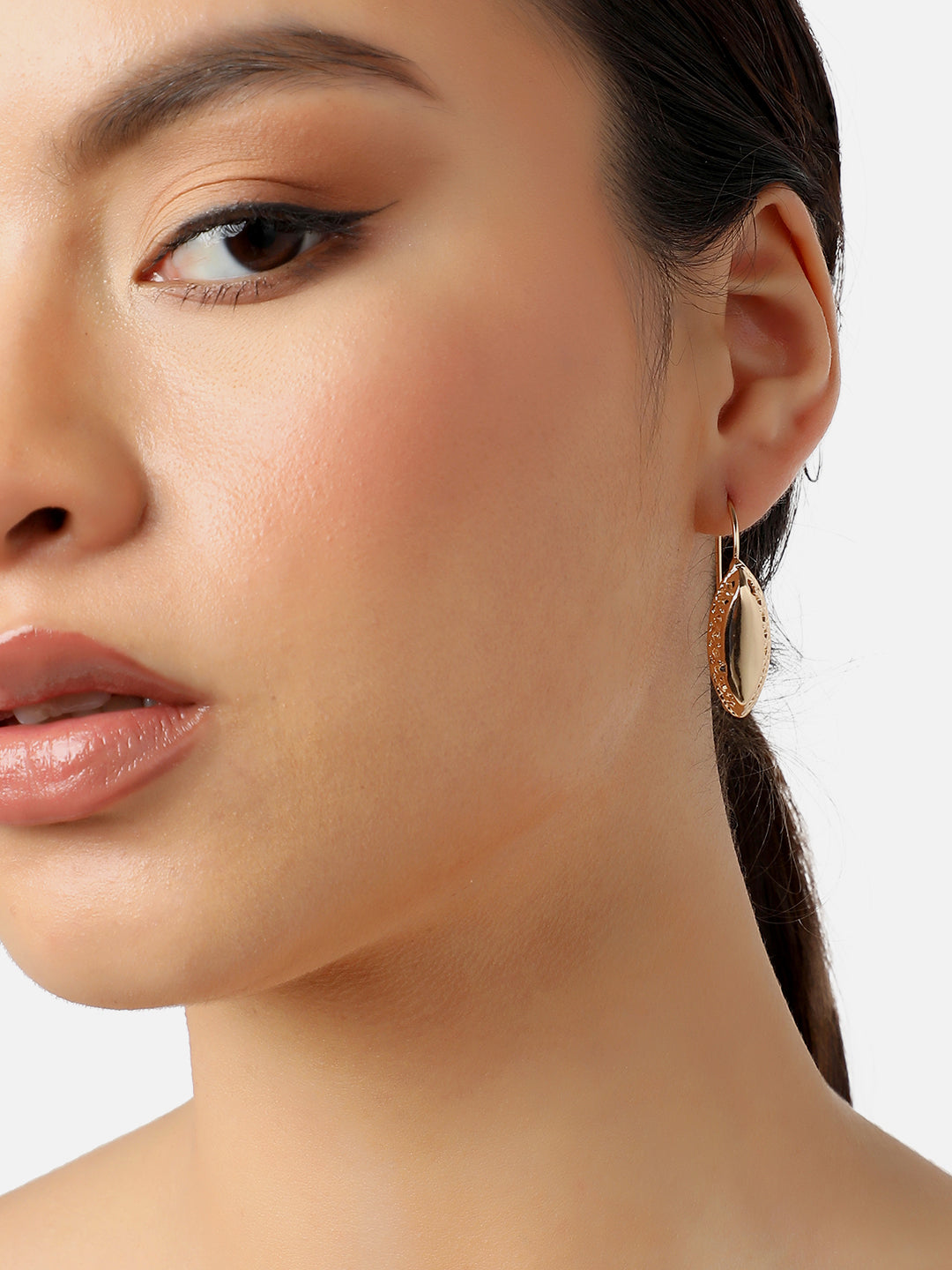GOLD PLATED PARTY DESIGNER STONE DROP EARRING FOR WOMEN