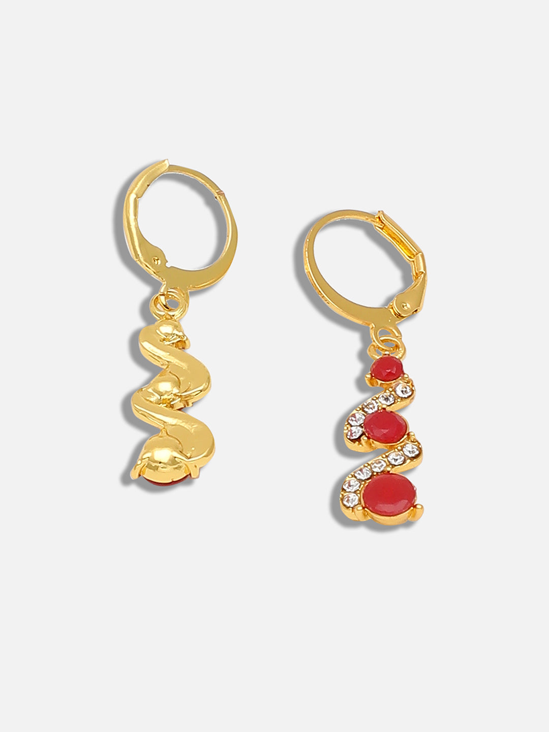 GOLD PLATED PARTY DESIGNER STONE DROP EARRING FOR WOMEN