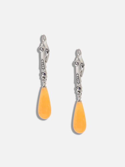 GOLD PLATED PARTY DESIGNER STONE DROP EARRING FOR WOMEN