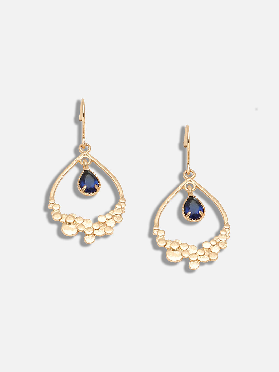 GOLD PLATED PARTY DESIGNER STONE DROP EARRING FOR WOMEN