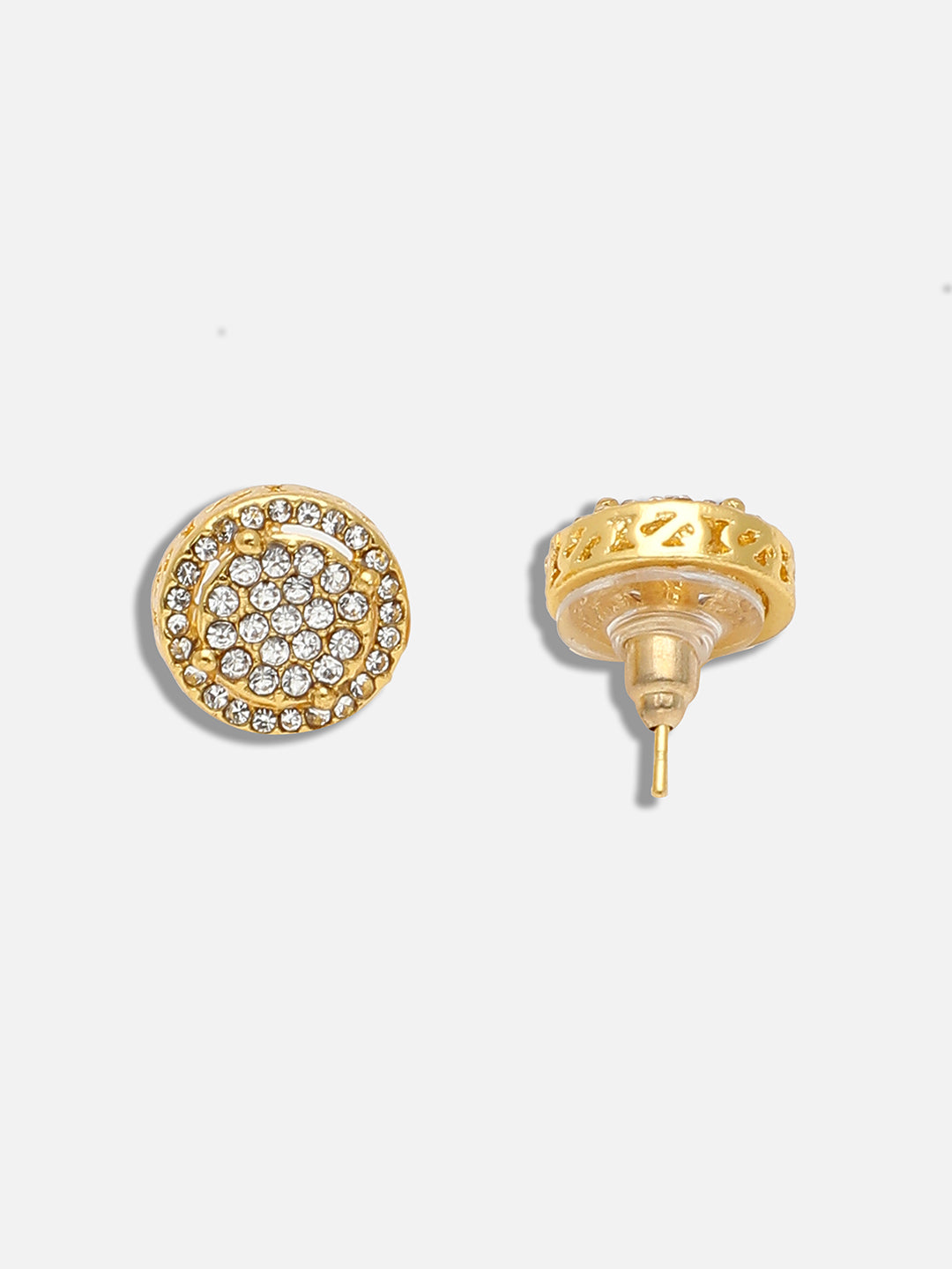 GOLD PLATED PARTY DESIGNER STONE STUD FOR WOMEN
