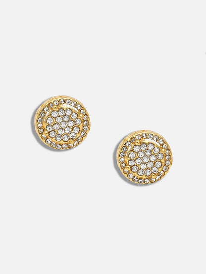 GOLD PLATED PARTY DESIGNER STONE STUD FOR WOMEN