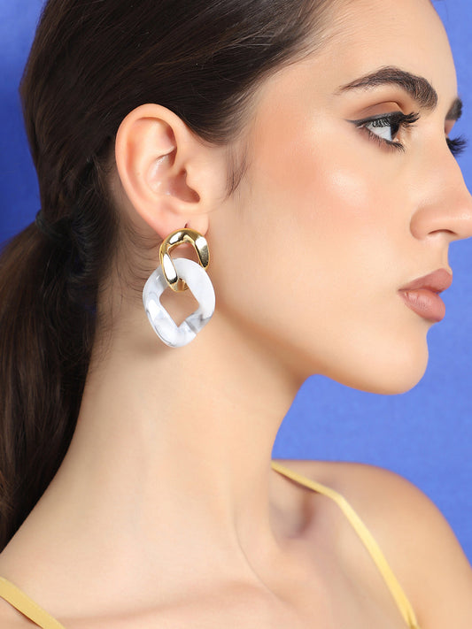 GOLD PLATED PARTY DESIGNER DROP EARRING FOR WOMEN