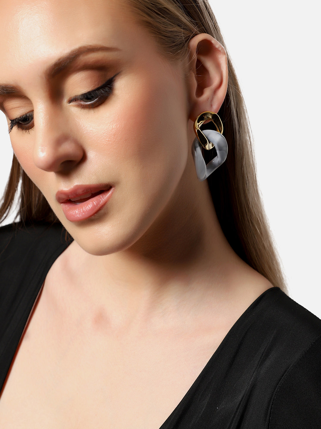 GOLD PLATED PARTY DESIGNER DROP EARRING FOR WOMEN