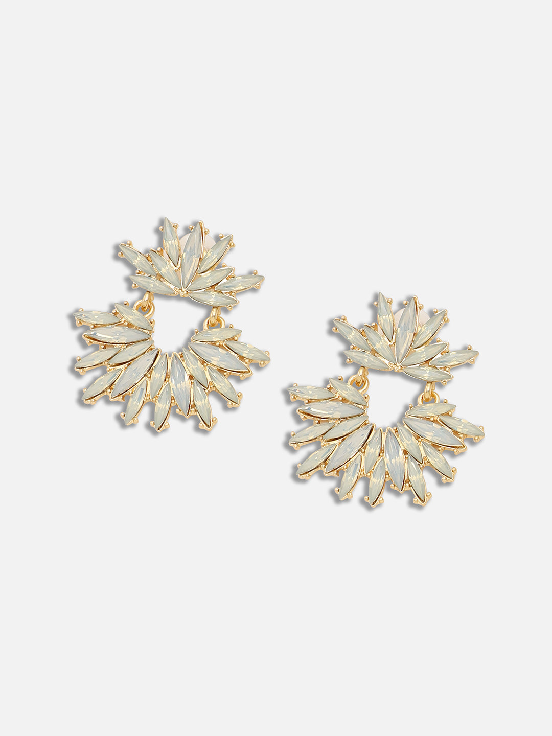 GOLD PLATED PARTY DESIGNER STONE DROP EARRING FOR WOMEN