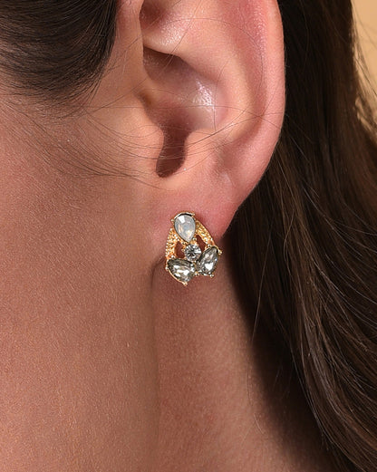 Pack of 24 Gold Plated Designer Stone Pearl Stud