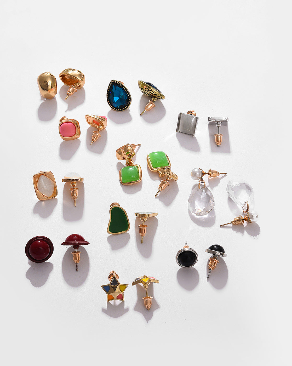 Pack of 22 Gold Plated Designer Stone Stud