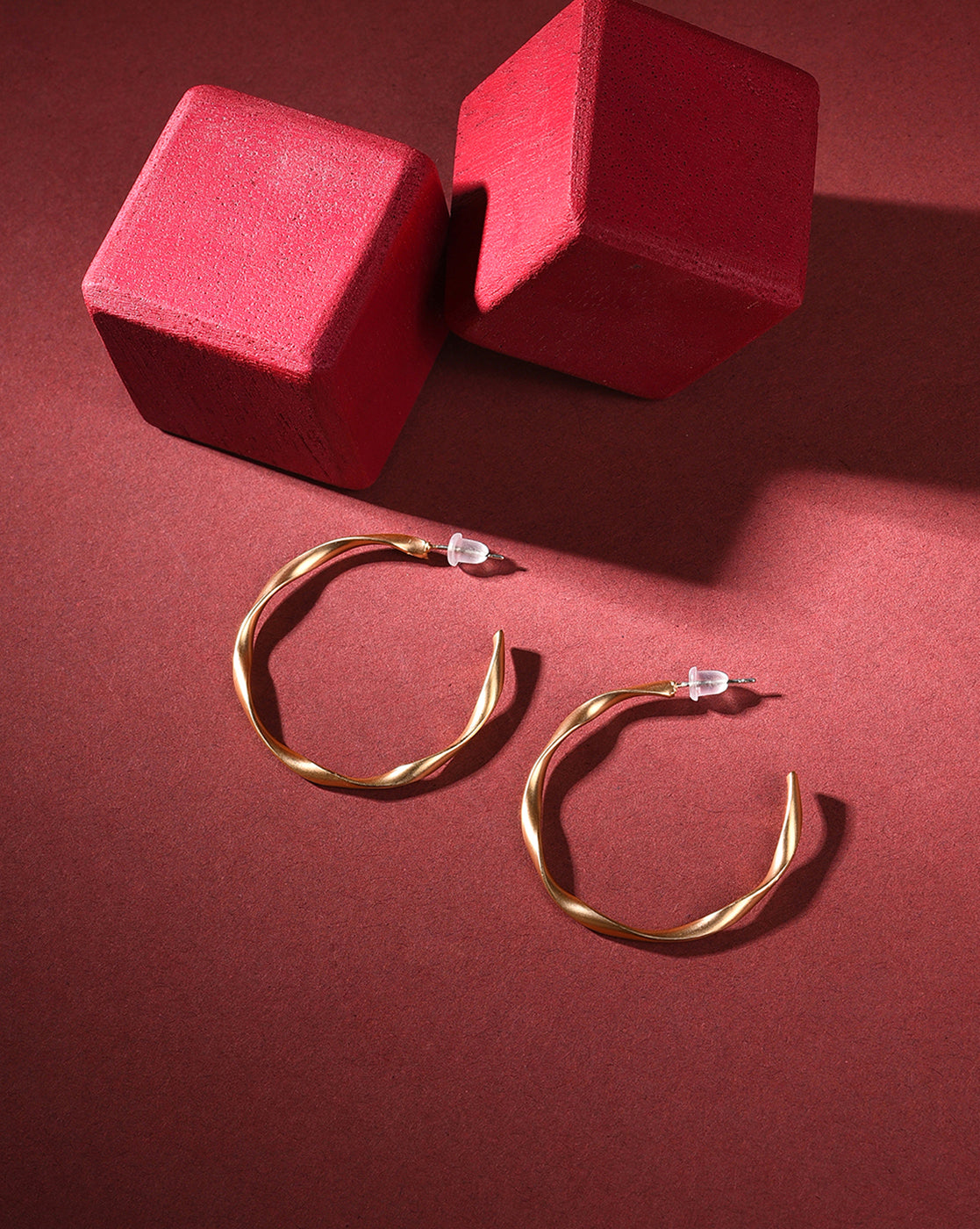 Pack of 2 Gold Plated Designer Hoop Earring