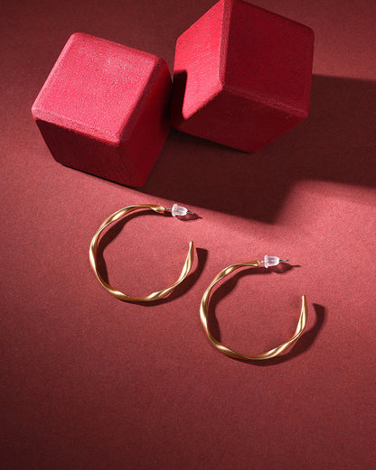 Pack of 2 Gold Plated Designer Hoop Earring