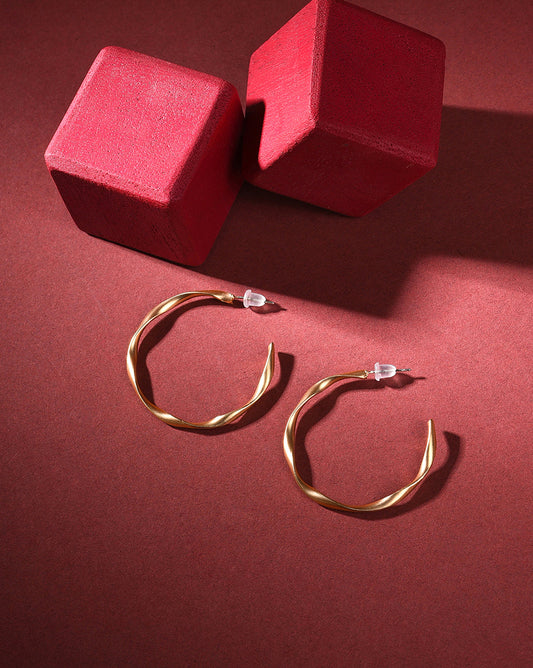 Pack of 2 Gold Plated Designer Hoop Earring