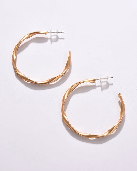 Pack of 2 Gold Plated Designer Hoop Earring