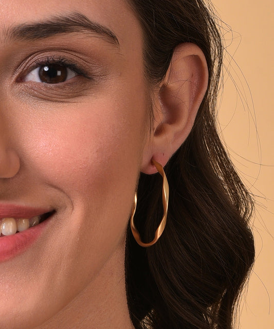 Pack of 2 Gold Plated Designer Hoop Earring