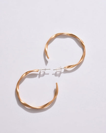 Pack of 2 Gold Plated Designer Hoop Earring