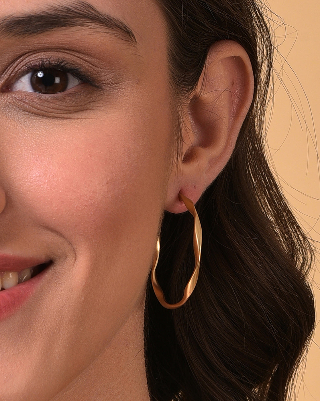 Pack of 2 Gold Plated Designer Hoop Earring