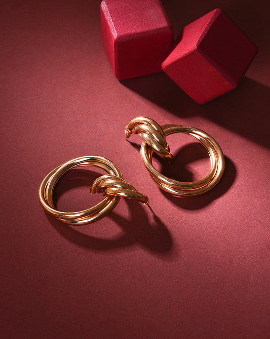 Pack of 2 Gold Plated Designer Drop Earring