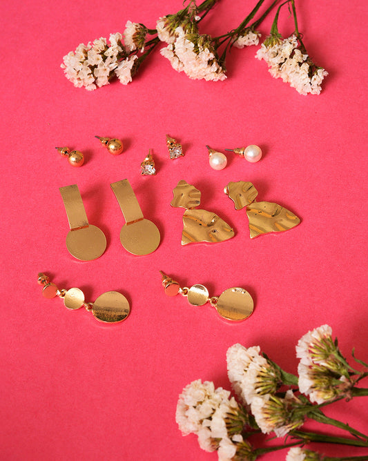 Pack of 12 Gold Plated Designer Stud