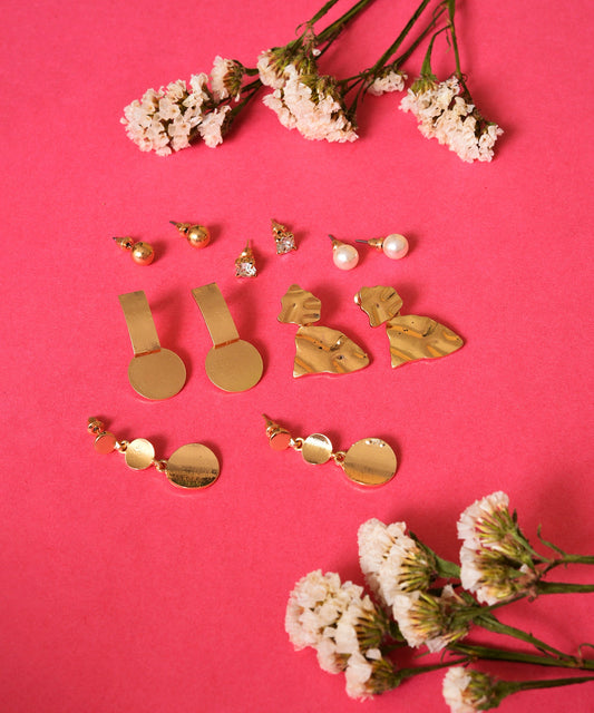 Pack of 12 Gold Plated Designer Stud