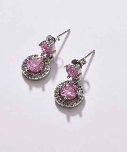 Pack of 2 Silver Plated American Diamond Drop Earring