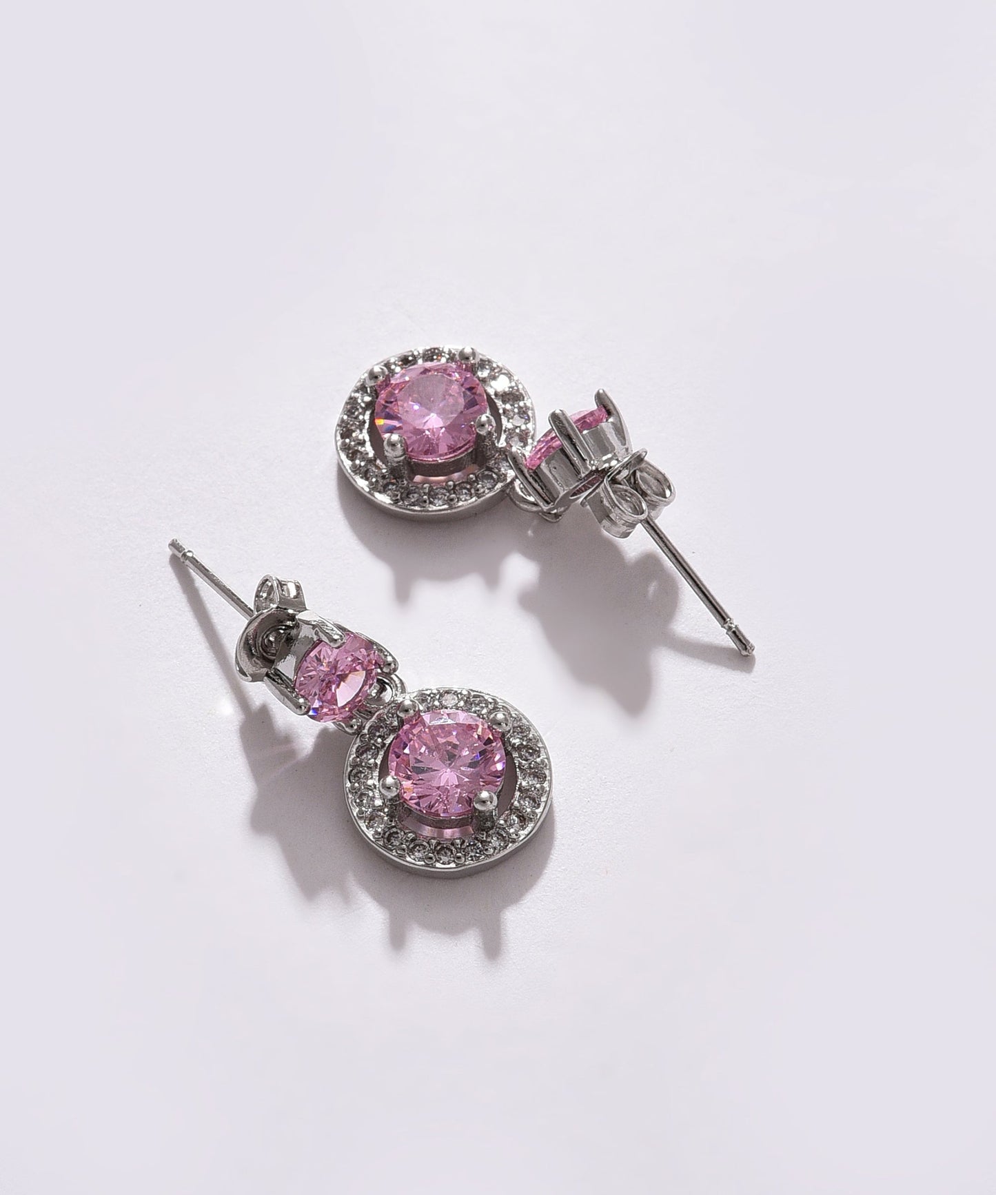 Pack of 2 Silver Plated American Diamond Drop Earring