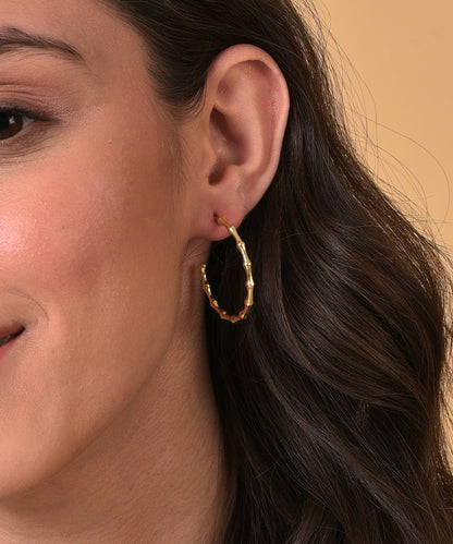 Pack of 2 Gold Plated Designer Hoop Earring