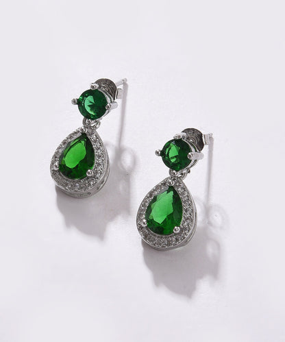 Pack of 2 Silver Plated American Diamond Drop Earring