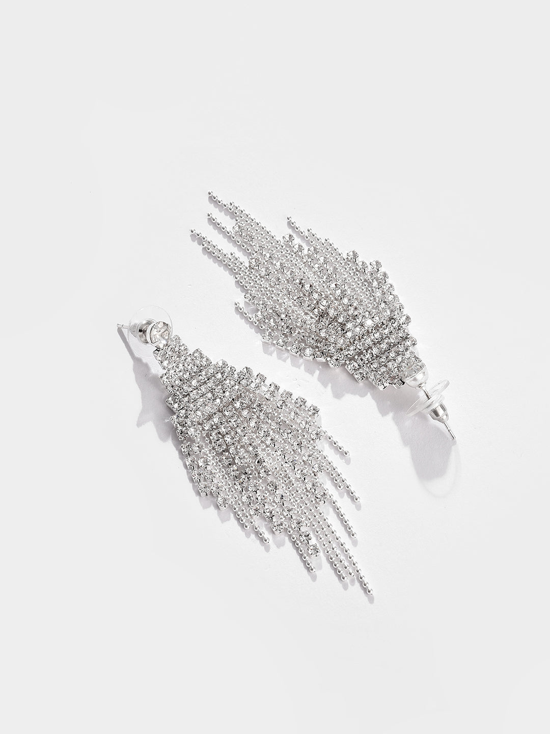 Silver Plated Designer Stone Drop Earring