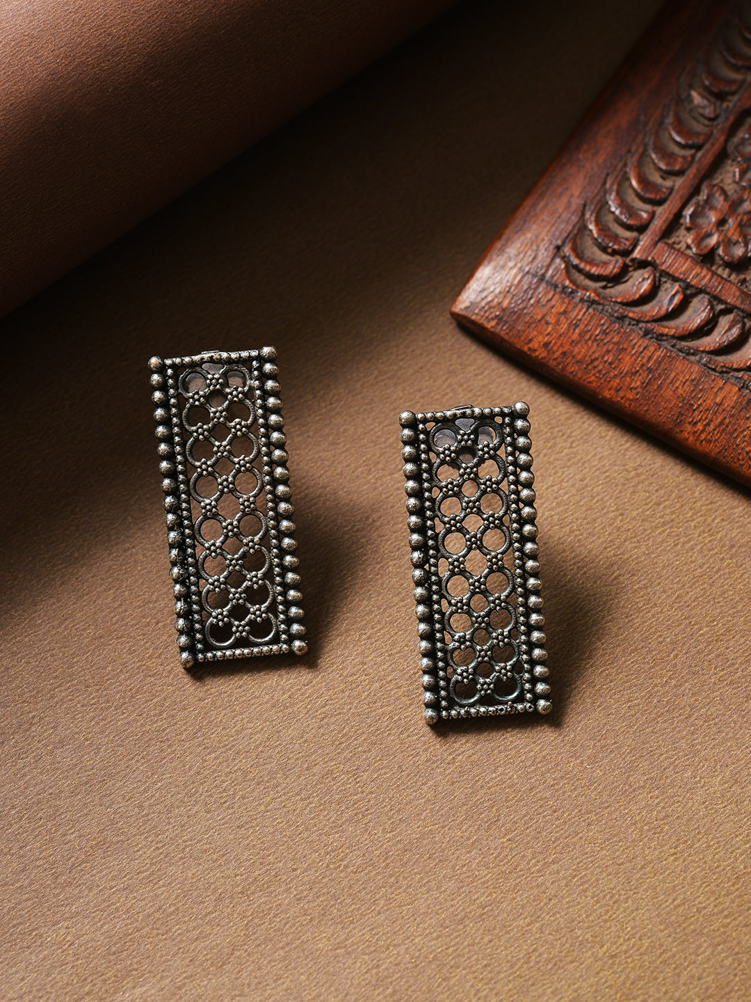 Silver Plated Designer Drop Earring