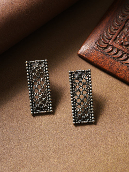 Silver Plated Designer Drop Earring