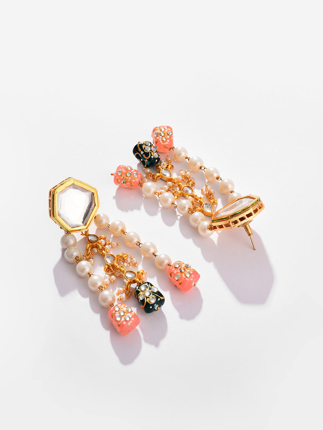 Gold Plated Beaded Drop Earring