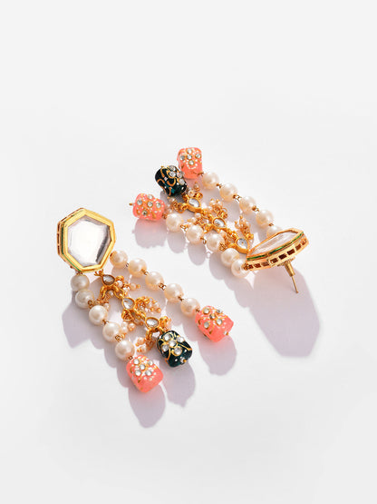 Gold Plated Beaded Drop Earring