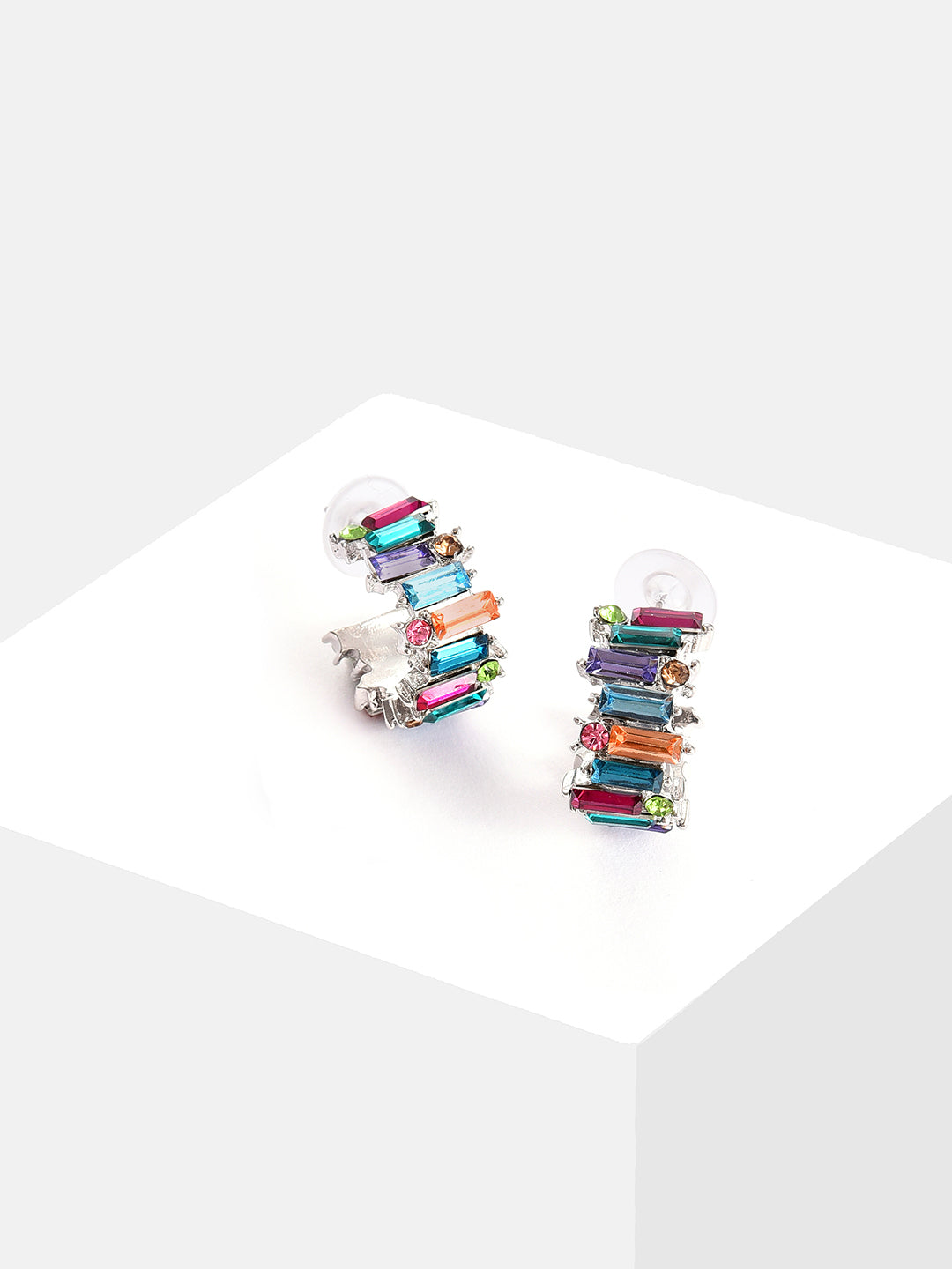 Silver Plated Designer Stone Stud