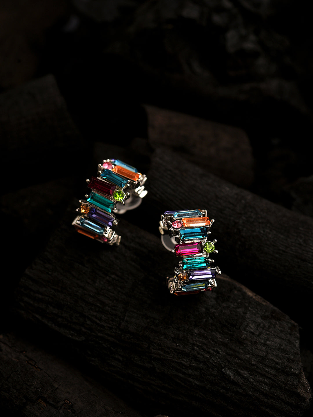 Silver Plated Designer Stone Stud