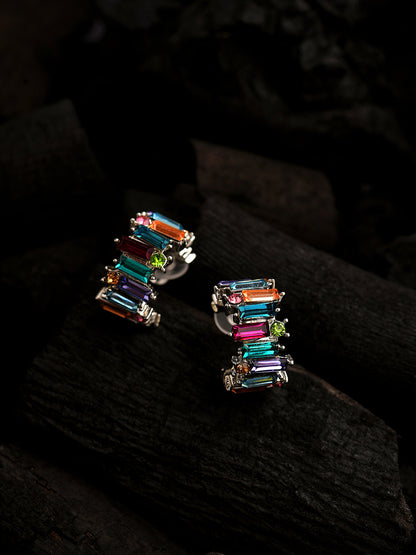 Silver Plated Designer Stone Stud