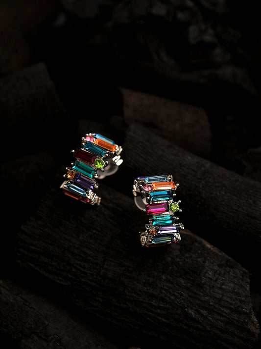 Silver Plated Designer Stone Stud