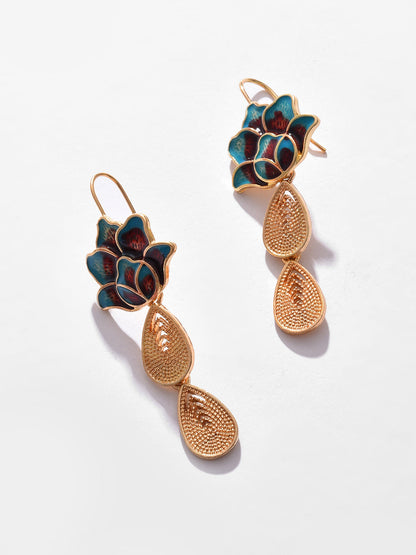 Gold Plated Designer Drop Earrings