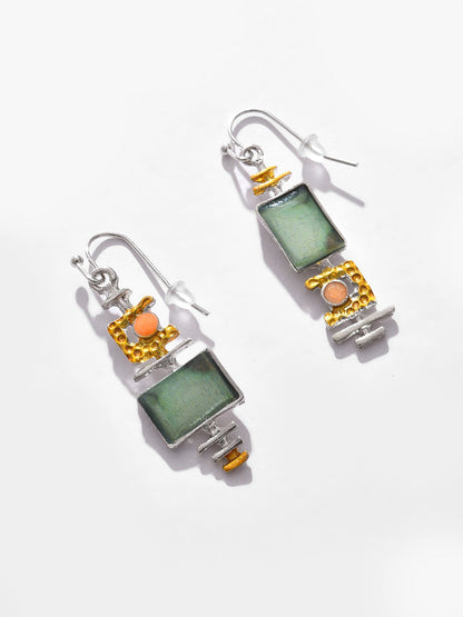 Gold Plated Designer Stone Drop Earrings