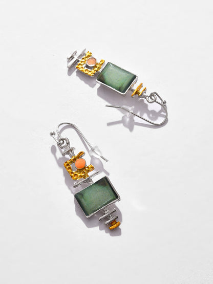 Gold Plated Designer Stone Drop Earrings