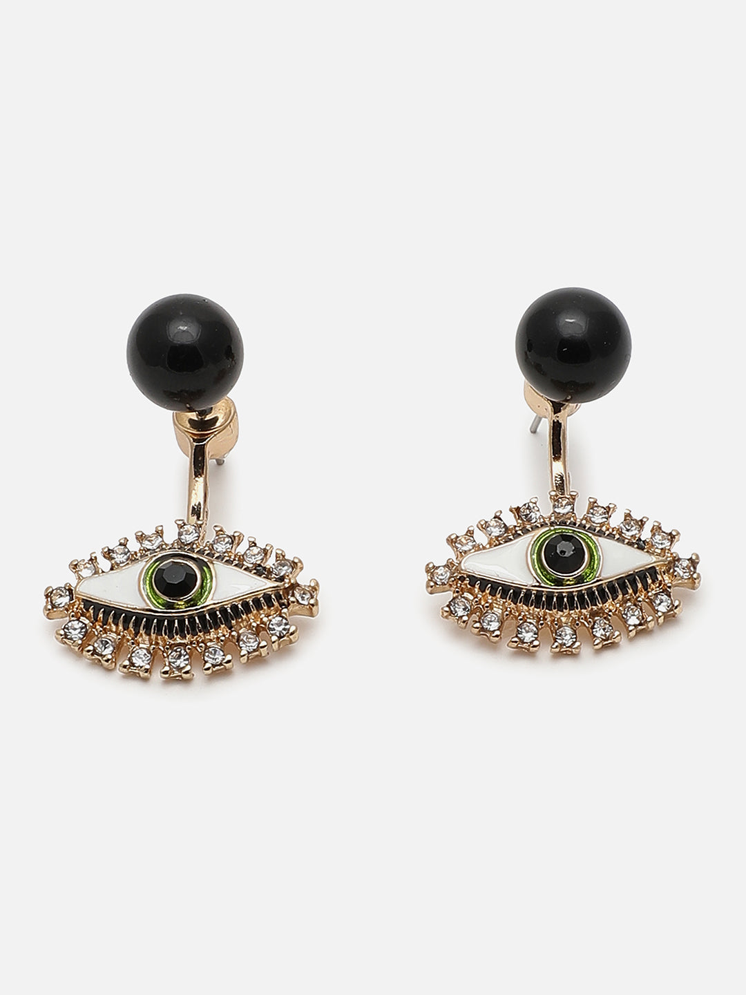 Gold Plated Designer Stone Beaded Drop Earring