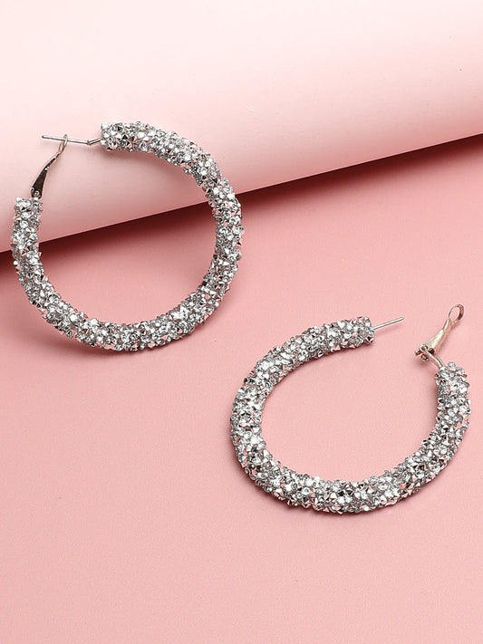 Silver Plated Designer Hoop Earring
