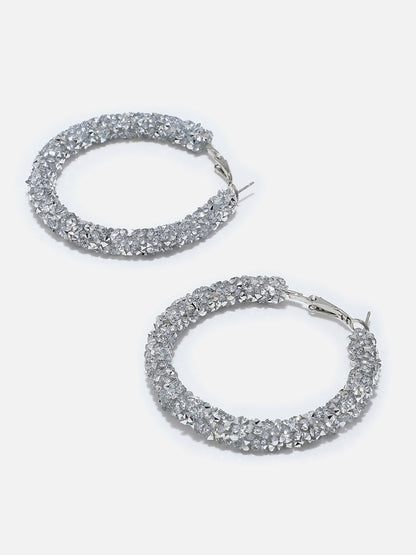 Silver Plated Designer Hoop Earring