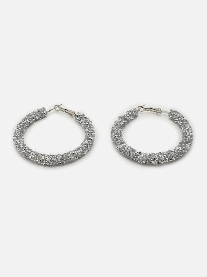 Silver Plated Designer Hoop Earring