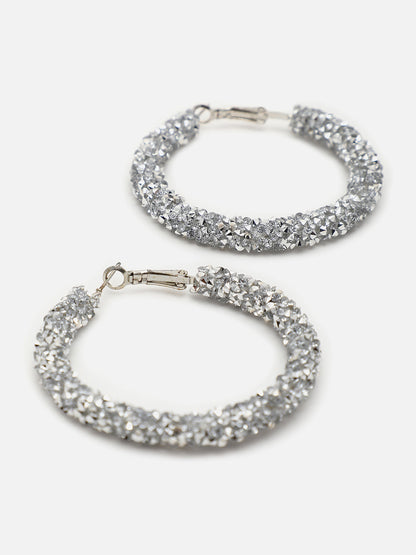 Silver Plated Designer Hoop Earring