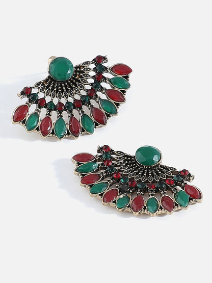 Gold Plated Designer Stone Stud