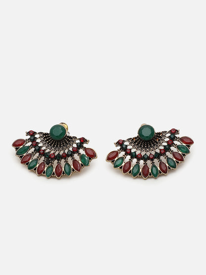 Gold Plated Designer Stone Stud