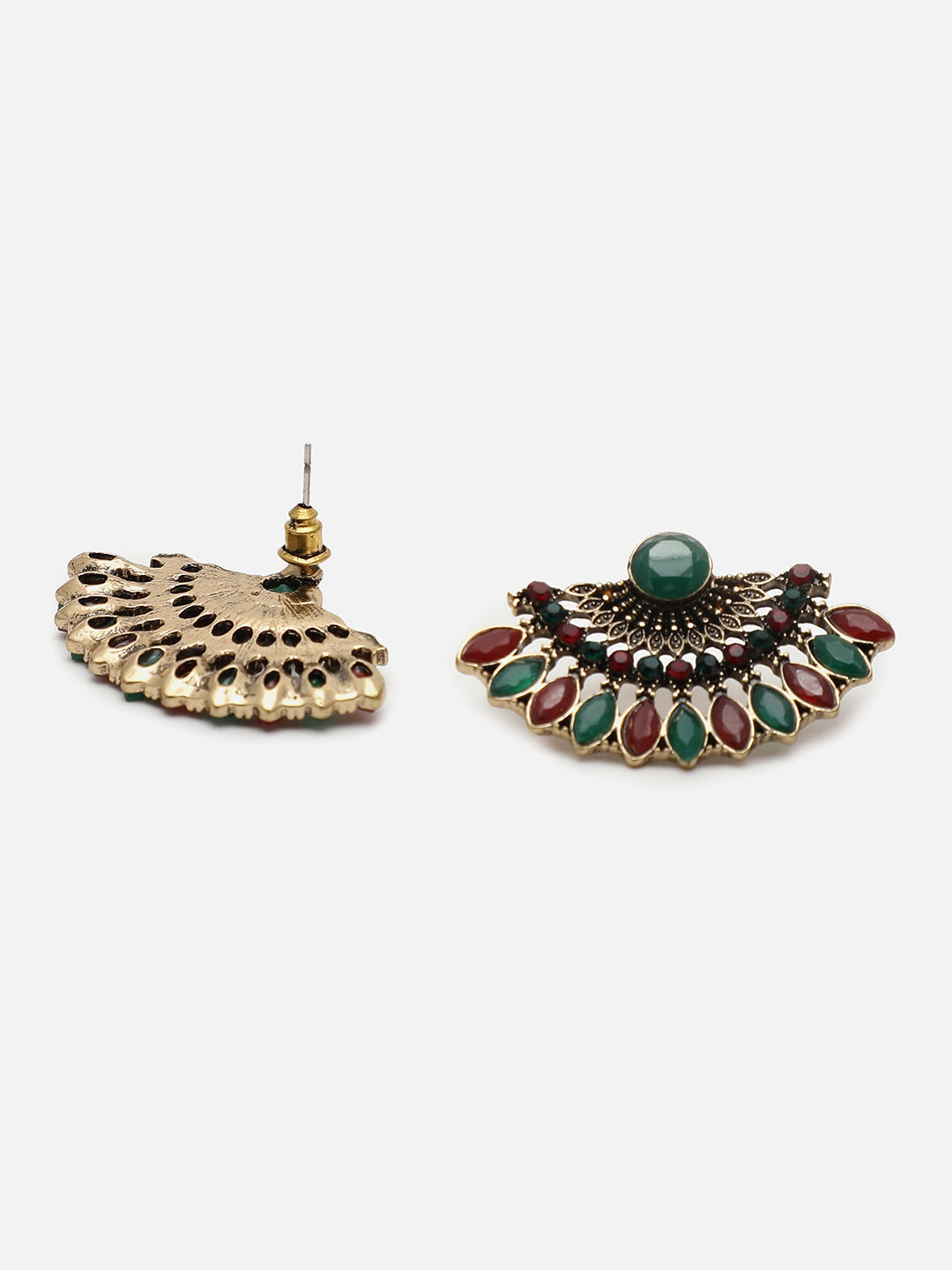 Gold Plated Designer Stone Stud